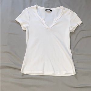 White V-Neck Tee
